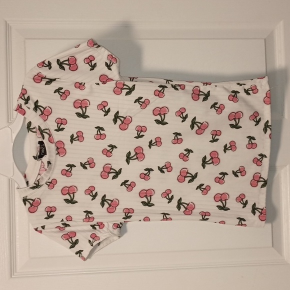 Ribbed Cherry print top - Picture 2 of 2